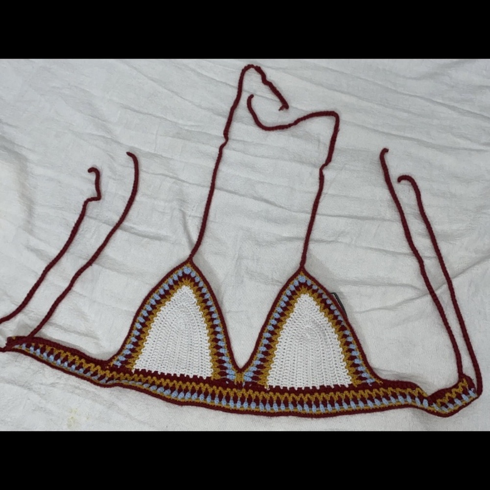 Forever 21 Crochet Bikini Top Size M Festival Wear